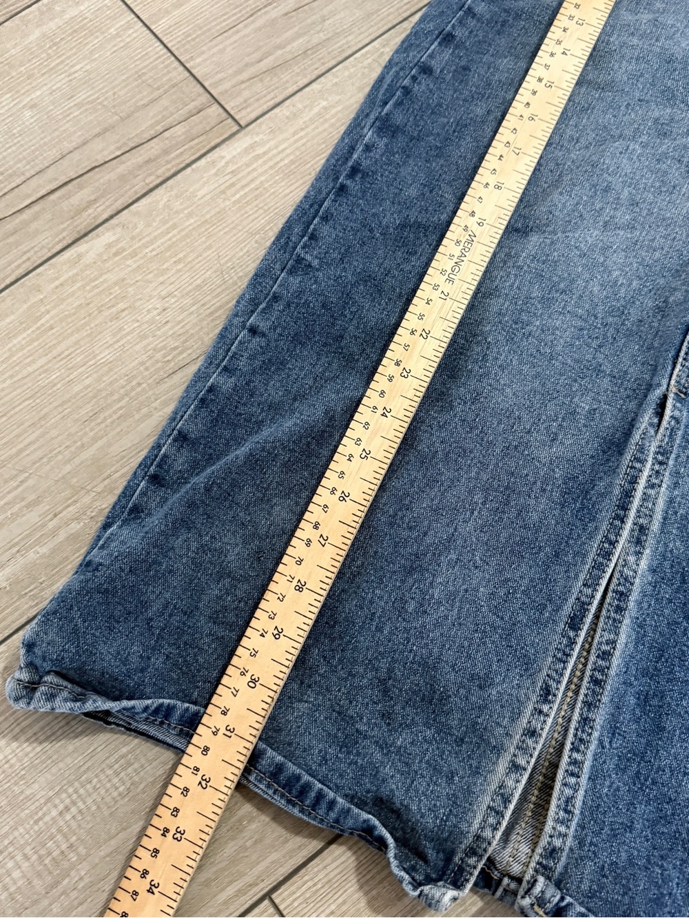 Women’s S Blue Denim Maxi Skirt High Waist Front Slit Long Jean Skirt Y2K Summer - Picture 6 of 8